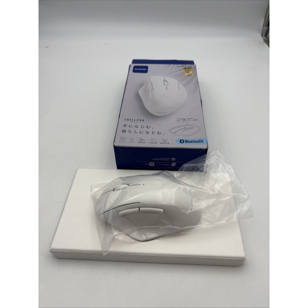 Japan NEW ELECOM SHELLPHA Bluetooth Silent 5 Button Mouse White M-SH20BBSKWH